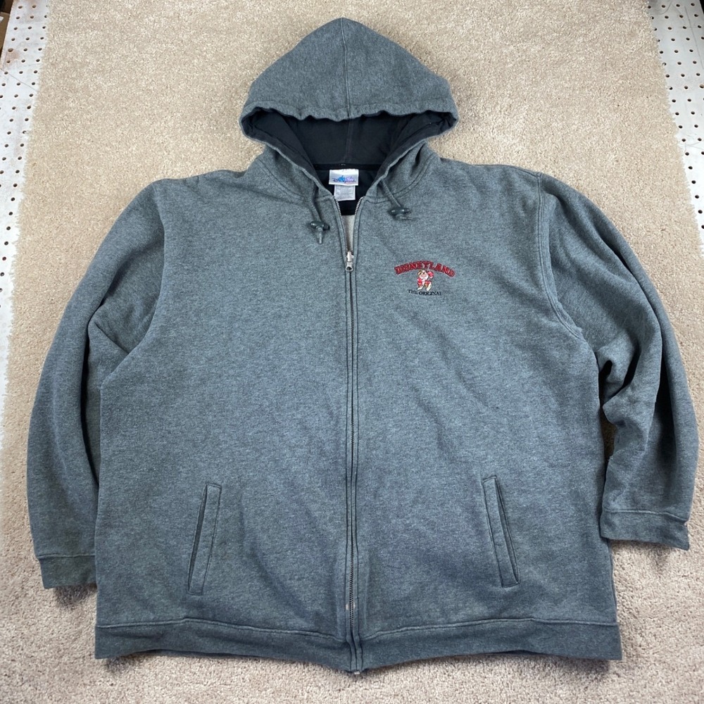 Disneyland Resort Grumpy Dwarf Zip Up Hoodie Gray XXL Vintage 1955 The Original